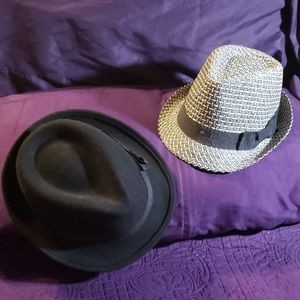 Two fedora style women's hats